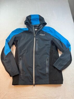 Amazon Men's Hooded Rain Jacket in Black & Blue
